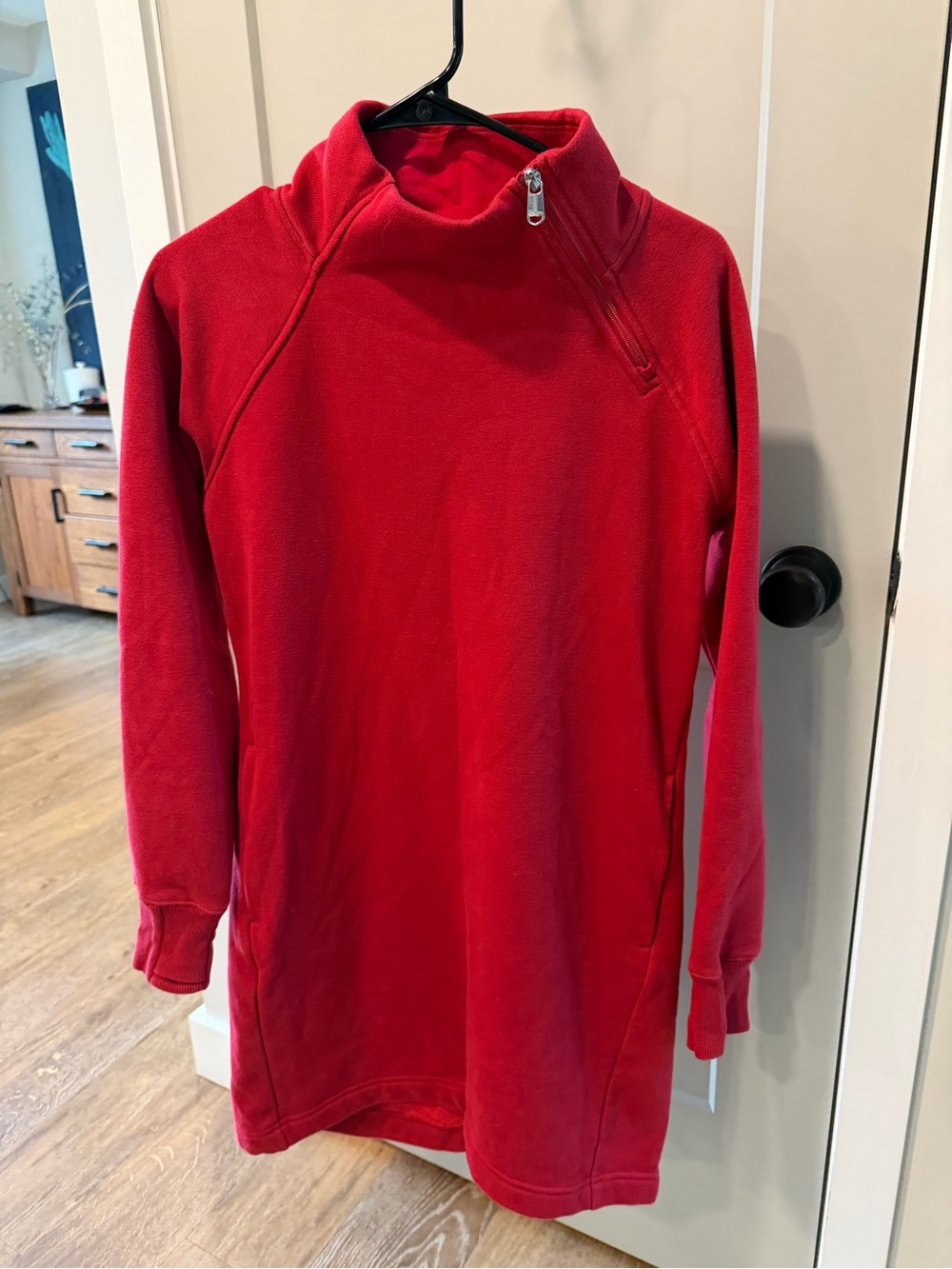 Athleta Red Quarter-Zip Turtleneck Pullover